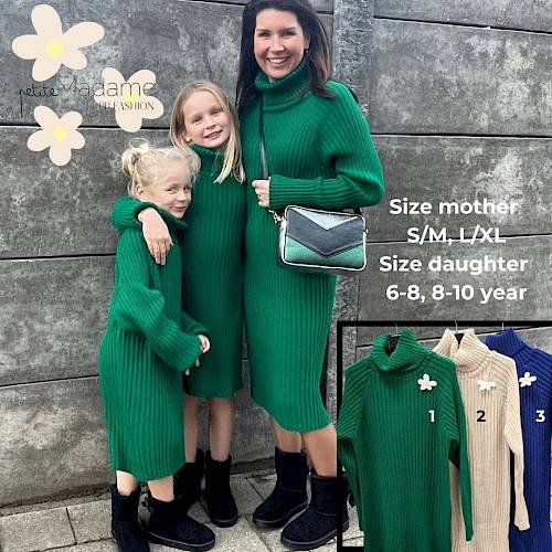 Turtleneck dresses mother/daughter